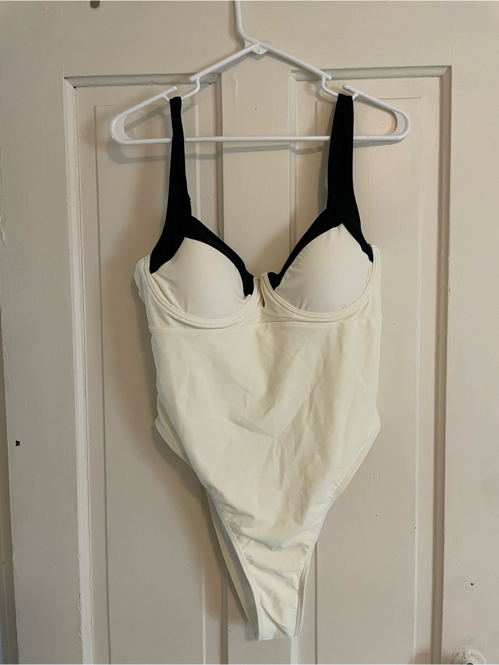 Two-Tone Black & Cream One-Piece Swimsuit